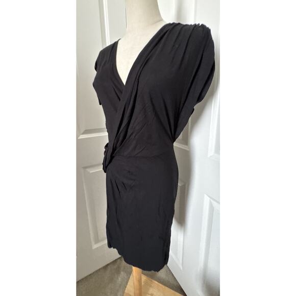 AllSaints Helix Draped Dress Indigo Black Size 2 NWT $178 Orig. Asymmetric Hem - Picture 2 of 14